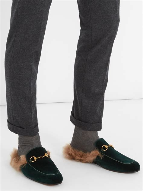 fur loafers gucci